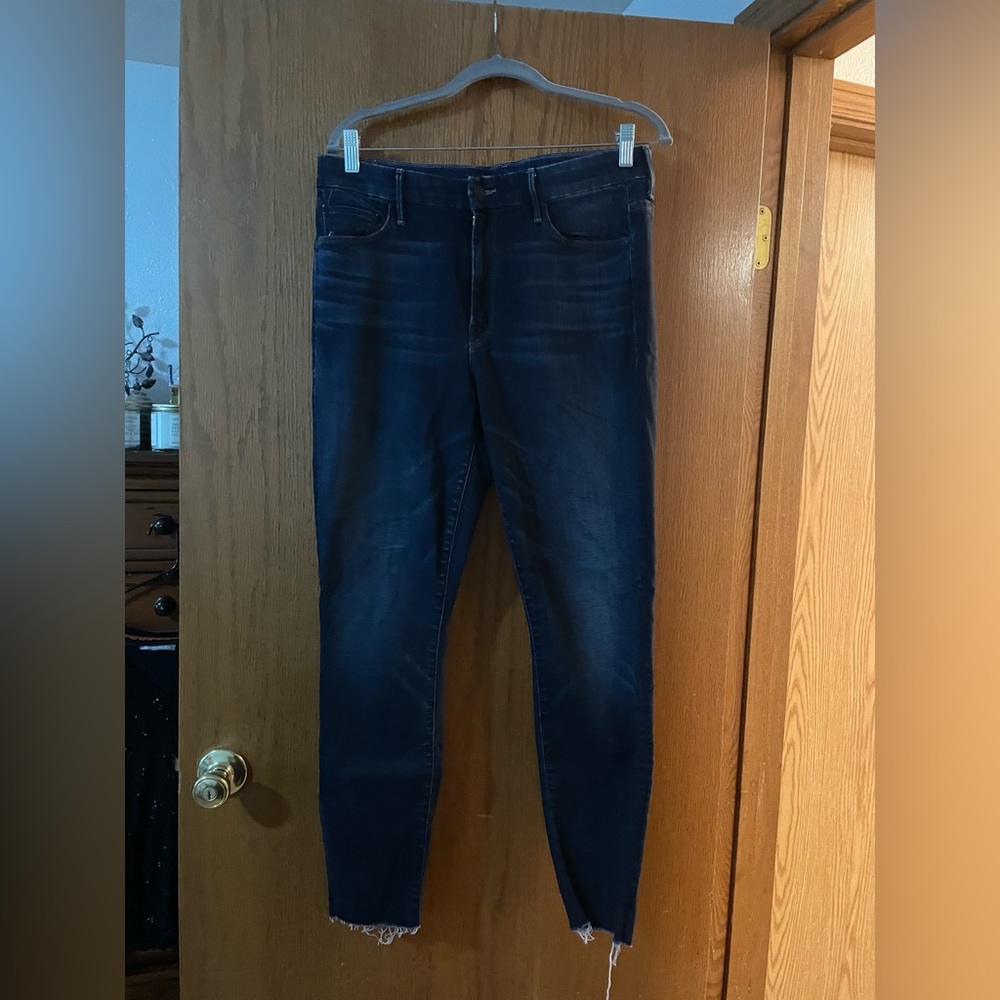 Mother Denim HW Looker Ankle Fray NIGHT OWL NWOT